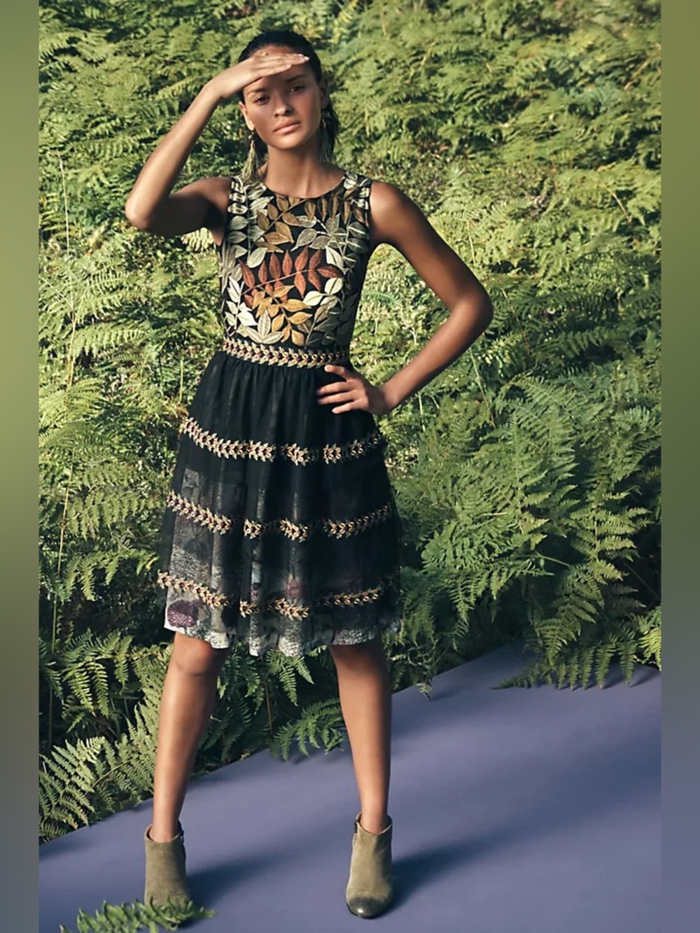 Anthropologie Varun Bahl Embroidered Vigne Dress - Picture 4 of 11